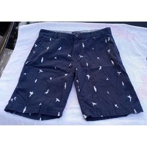 Men's size 34 navy blue shorts with birds